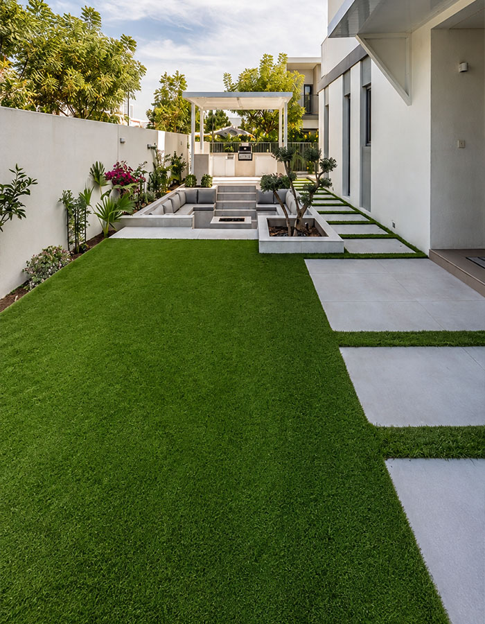 Stunning landscape design with pool
